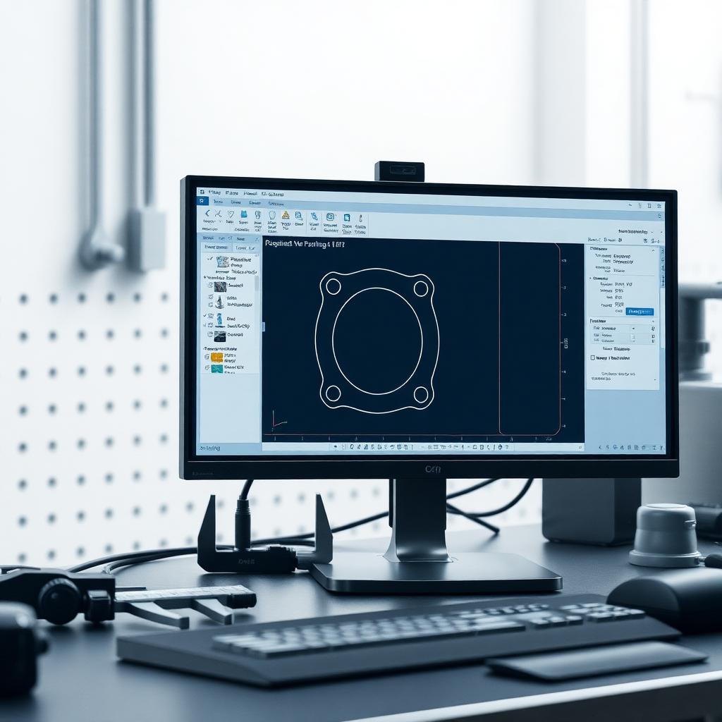 Digital ritning av en packning i designverktyget