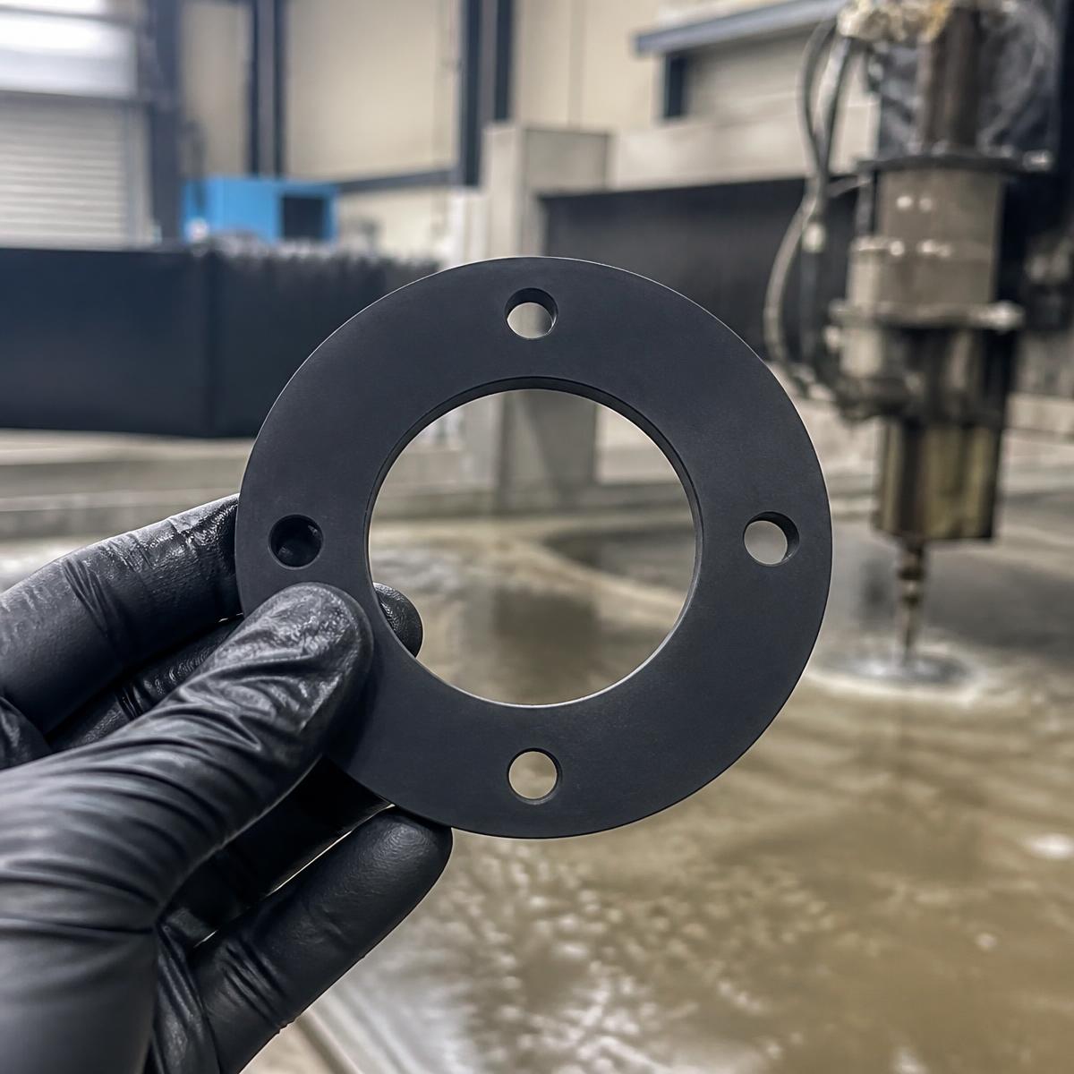 Färdig CNC-vattenskuren flänspackning direkt från produktionen